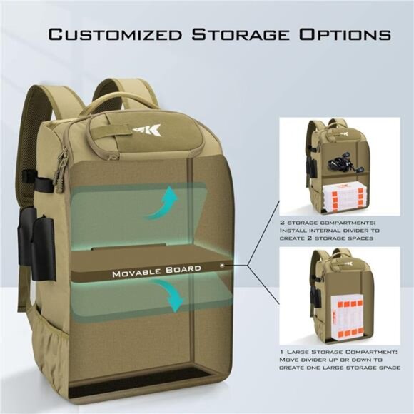 Fishing Tackle Backpack with Rod Holders 4 Tackle Boxes,40L - Picture 5 of 7